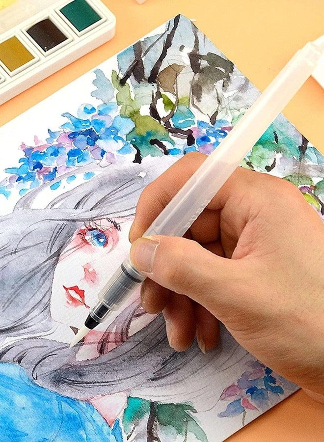 KRYTONE�Water Coloring Brush Pens Portable Brush Pencil Soft Watercolor Brush Pen for Beginner Painting Drawing Art Supplies Pointed Head (Set of 6) - Image 4